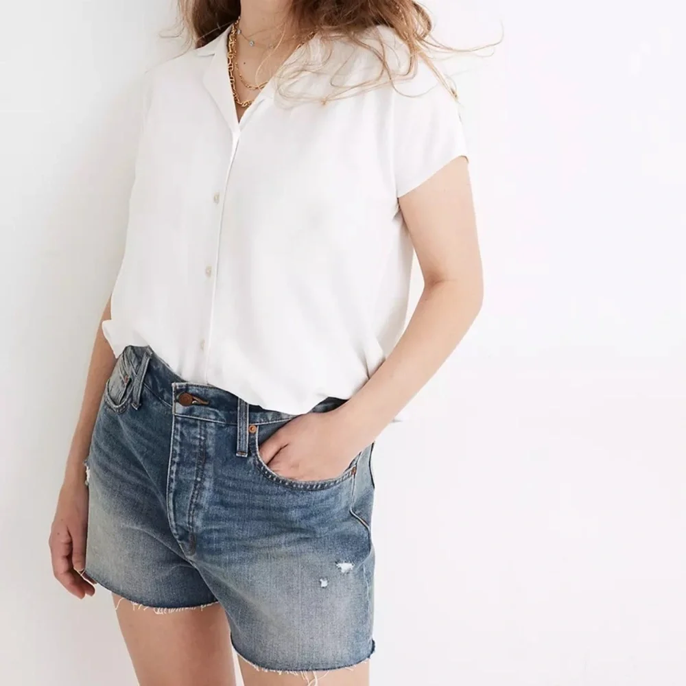 Madewell The Dadjean Short in Castlewood‎ Wash: Distressed Edition